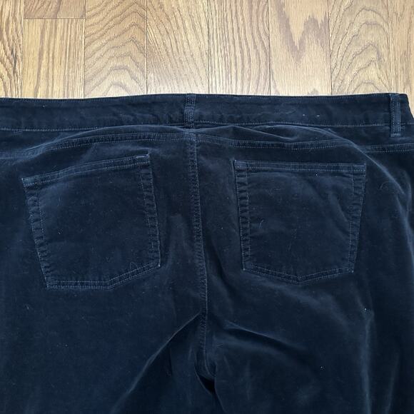 Chaps 24W Black Straight Leg Velvet Pants Zipper Fly Work Holiday - Picture 5 of 6